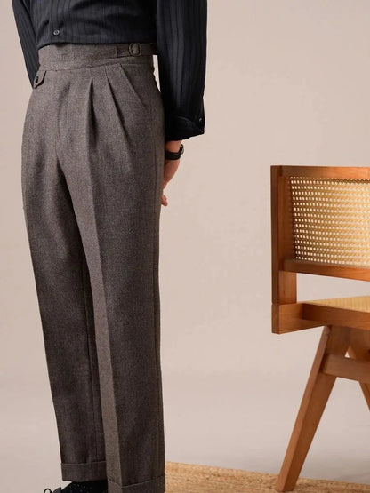Bergamo High Waisted Wool Grukha Pants - BRABION