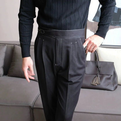 Gurkha Double-Pleat Denim Trousers - BRABION