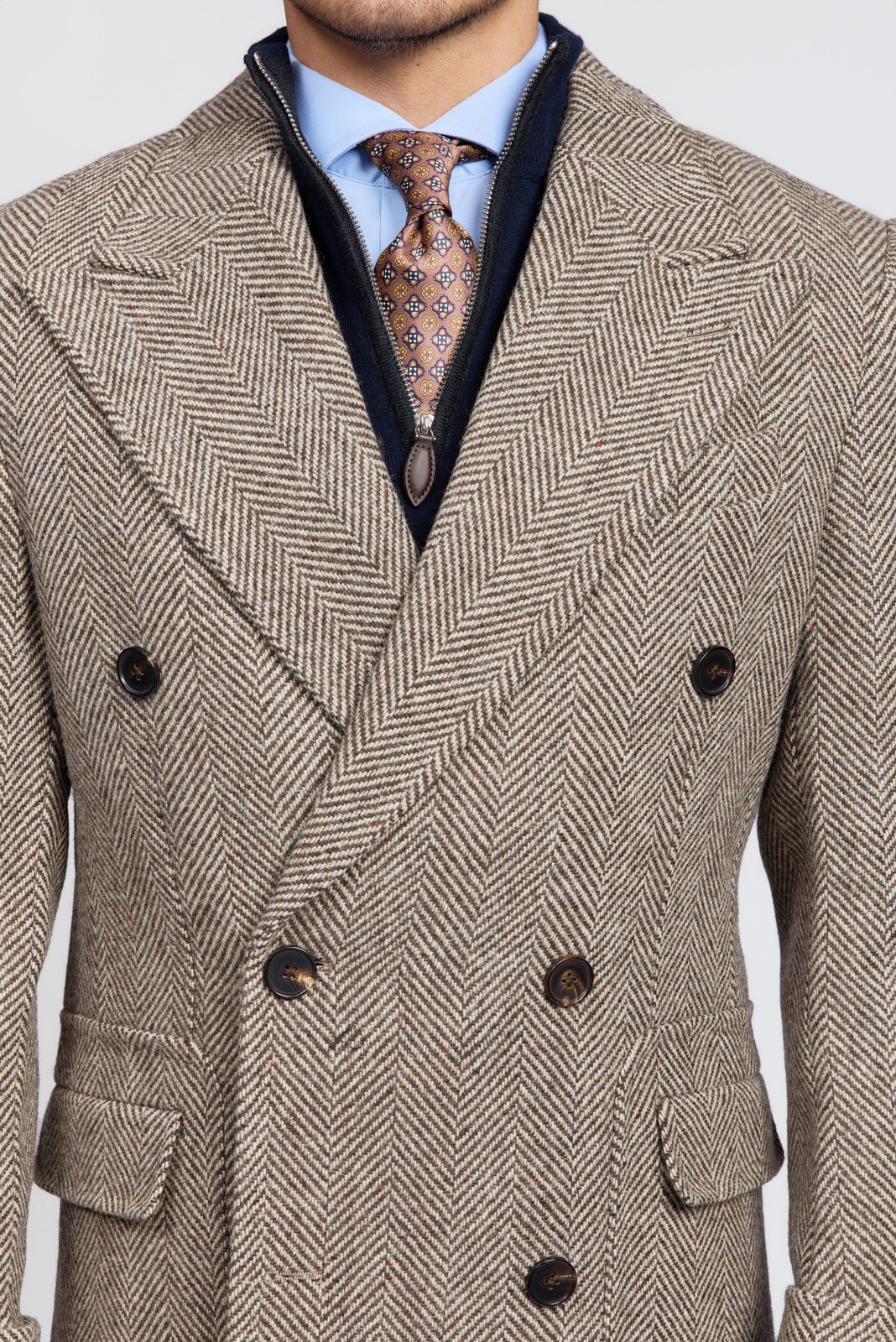 Cappotto in tweed doppiopetto Chelsea da uomo