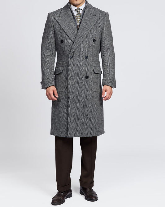 Men's Chelsea Double-Breasted Tweed Coat