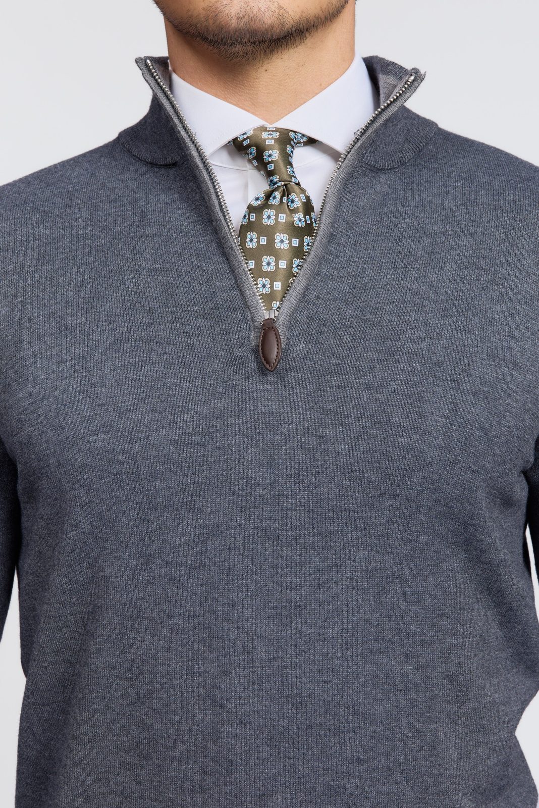 Suéter con media cremallera para hombre | Jersey de punto Amalfi con media cremallera