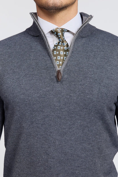 Suéter con media cremallera para hombre | Jersey de punto Amalfi con media cremallera