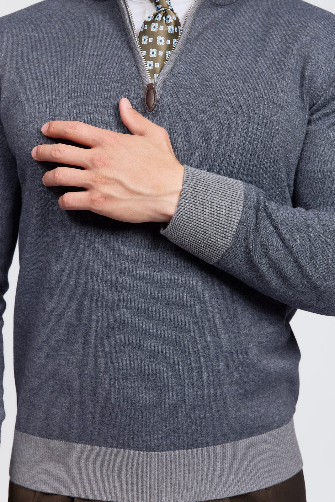 Suéter con media cremallera para hombre | Jersey de punto Amalfi con media cremallera
