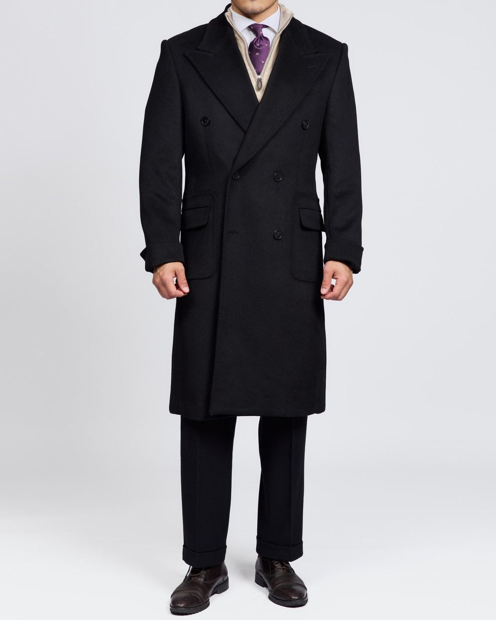 Casaco masculino de lã trespassado Chelsea