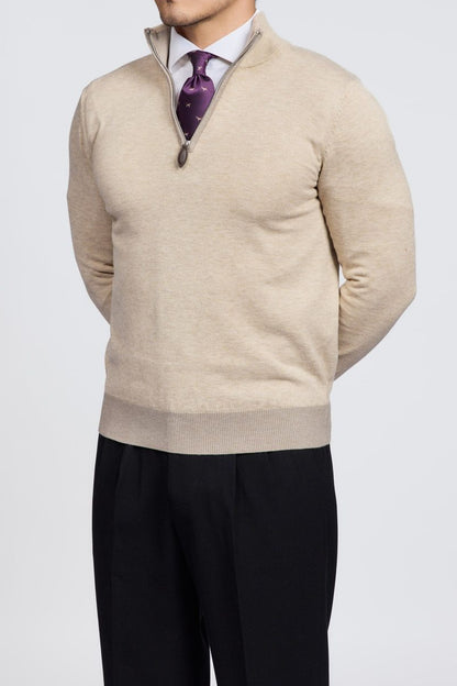 Suéter con media cremallera para hombre | Jersey de punto Amalfi con media cremallera