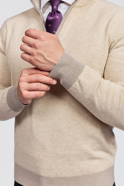 Suéter con media cremallera para hombre | Jersey de punto Amalfi con media cremallera