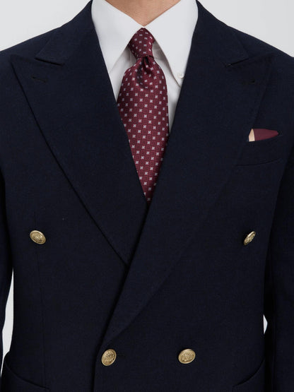 Blazer azul marino con botones dorados y doble botonadura para hombre