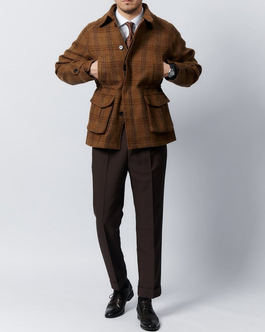 Herren-Tweed-Jacke aus 100 % Wolle