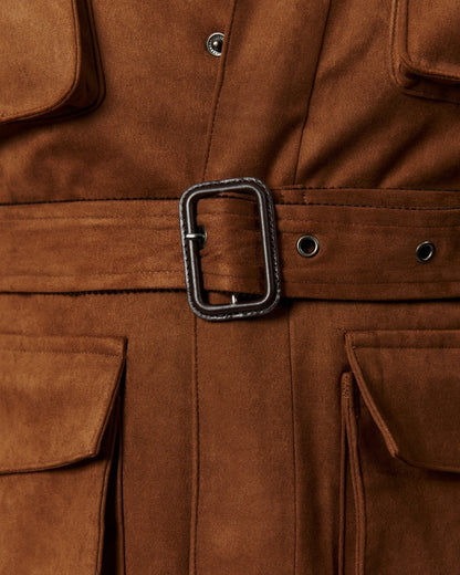 Jaqueta masculina de camurça vintage para caça