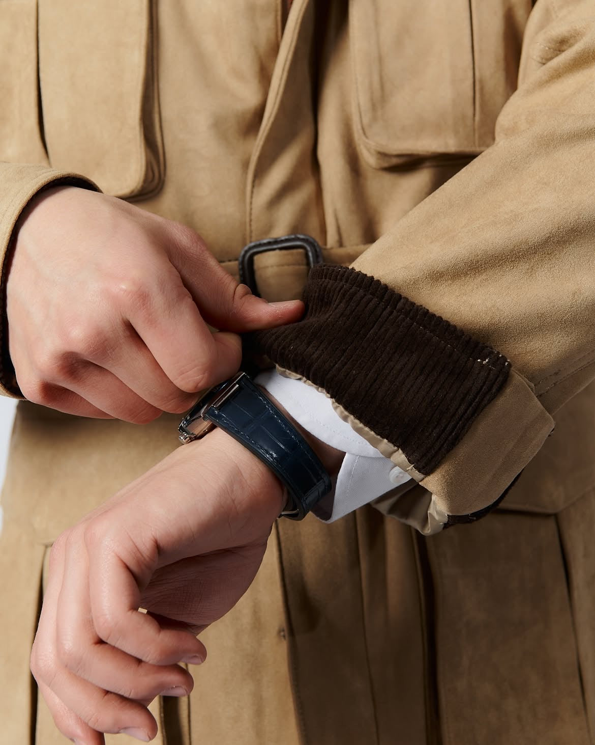 Jaqueta masculina de camurça vintage para caça
