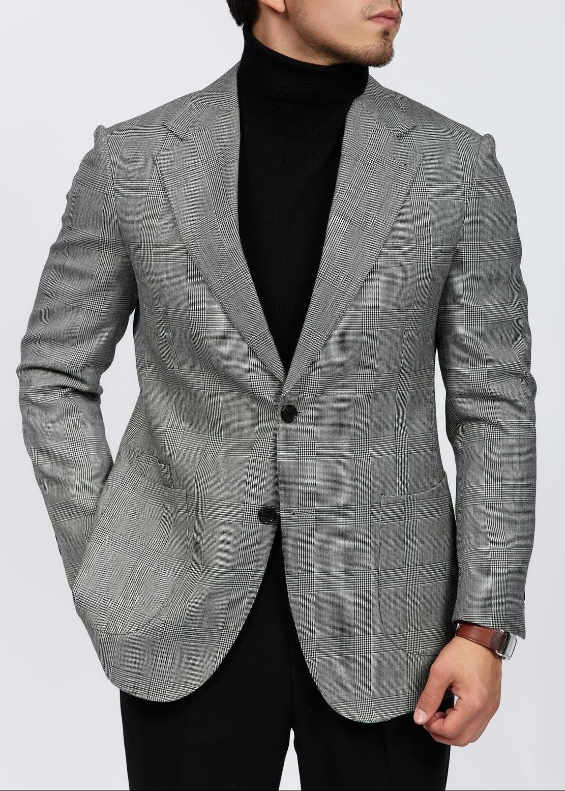Firenze Wool Plaid Suit Jacket