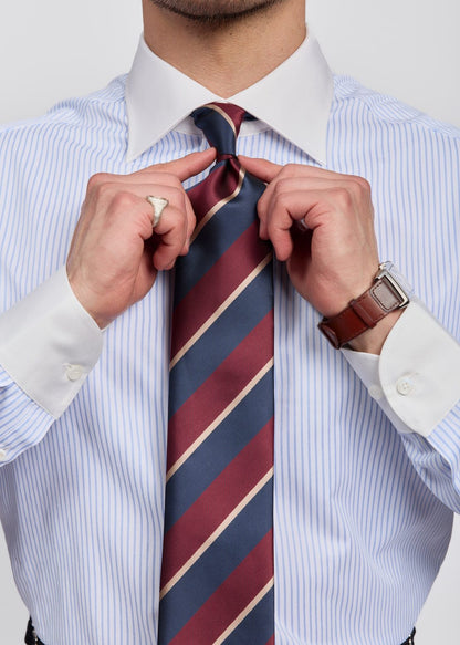 Light Blue Polyester Cotton Men's Shirt