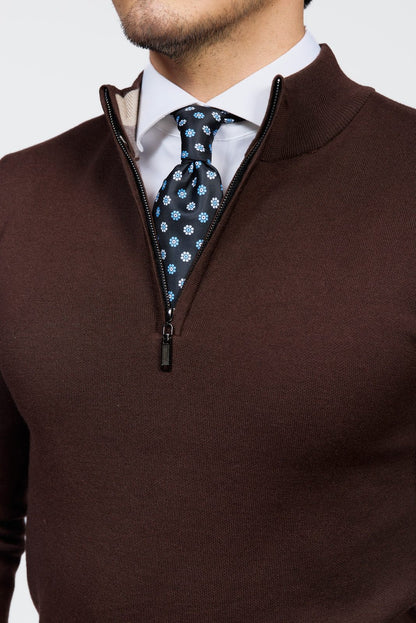 Como Herren-Pullover mit Viertelreißverschluss
