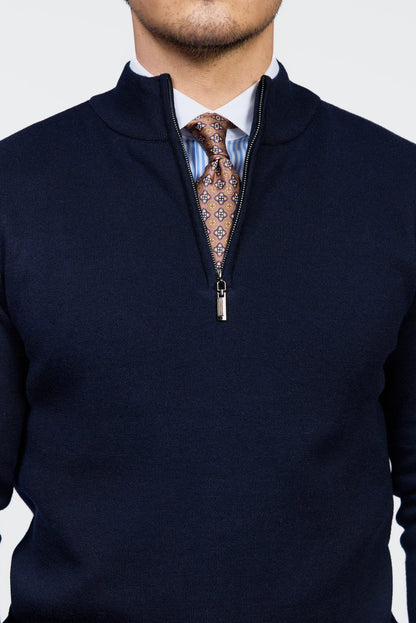 Como Herren-Pullover mit Viertelreißverschluss
