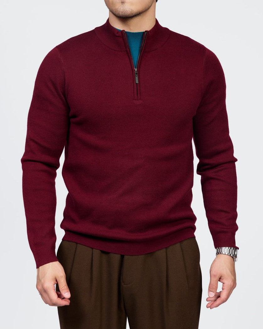 Men's Quarter-Zip Knit Sweater