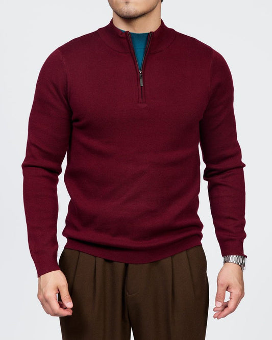 Men's Quarter-Zip Knit Sweater
