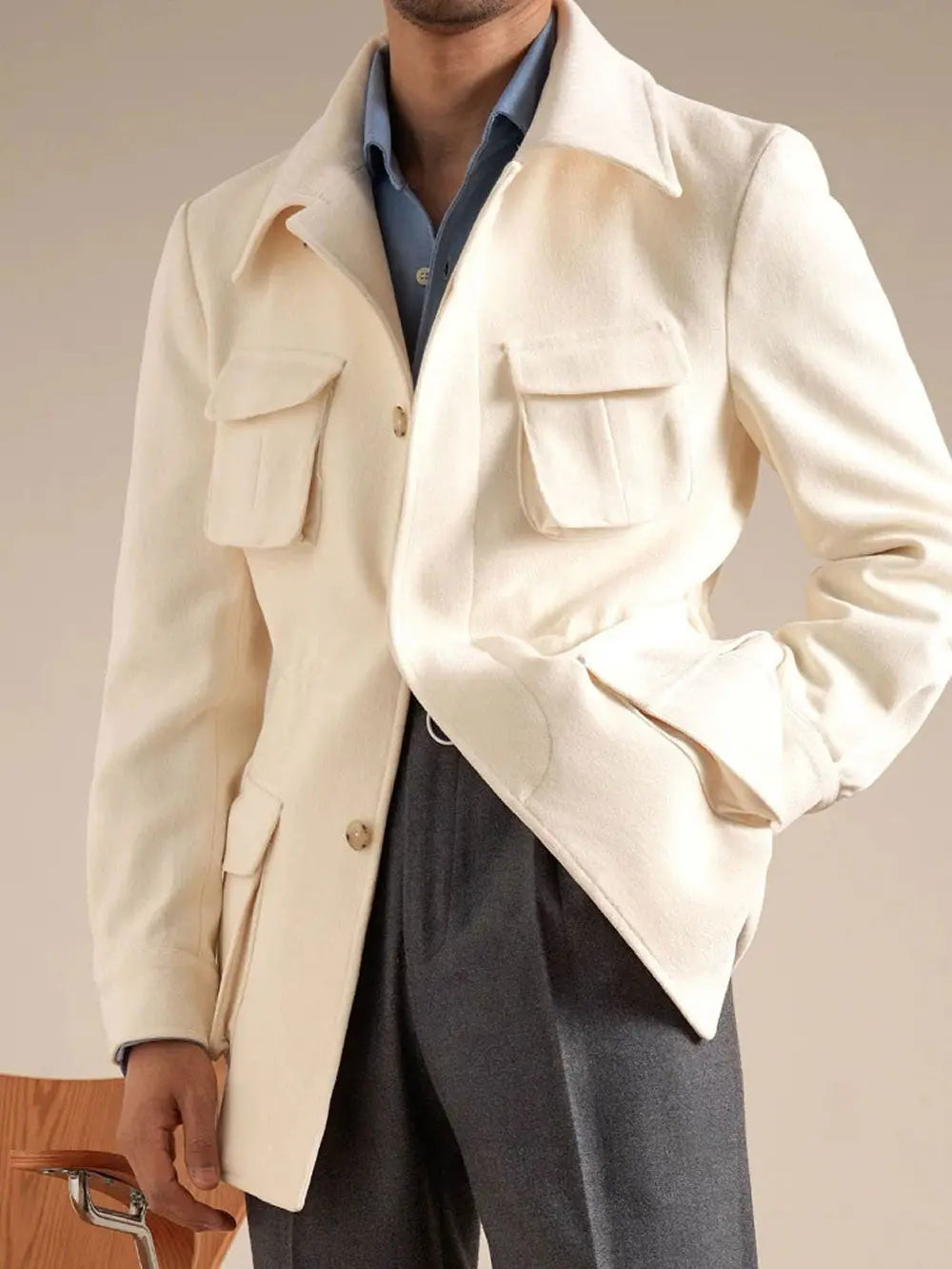 Men’s Chenille Hunting Jacket — Retro Slim Fit Casual Coat - BRABION