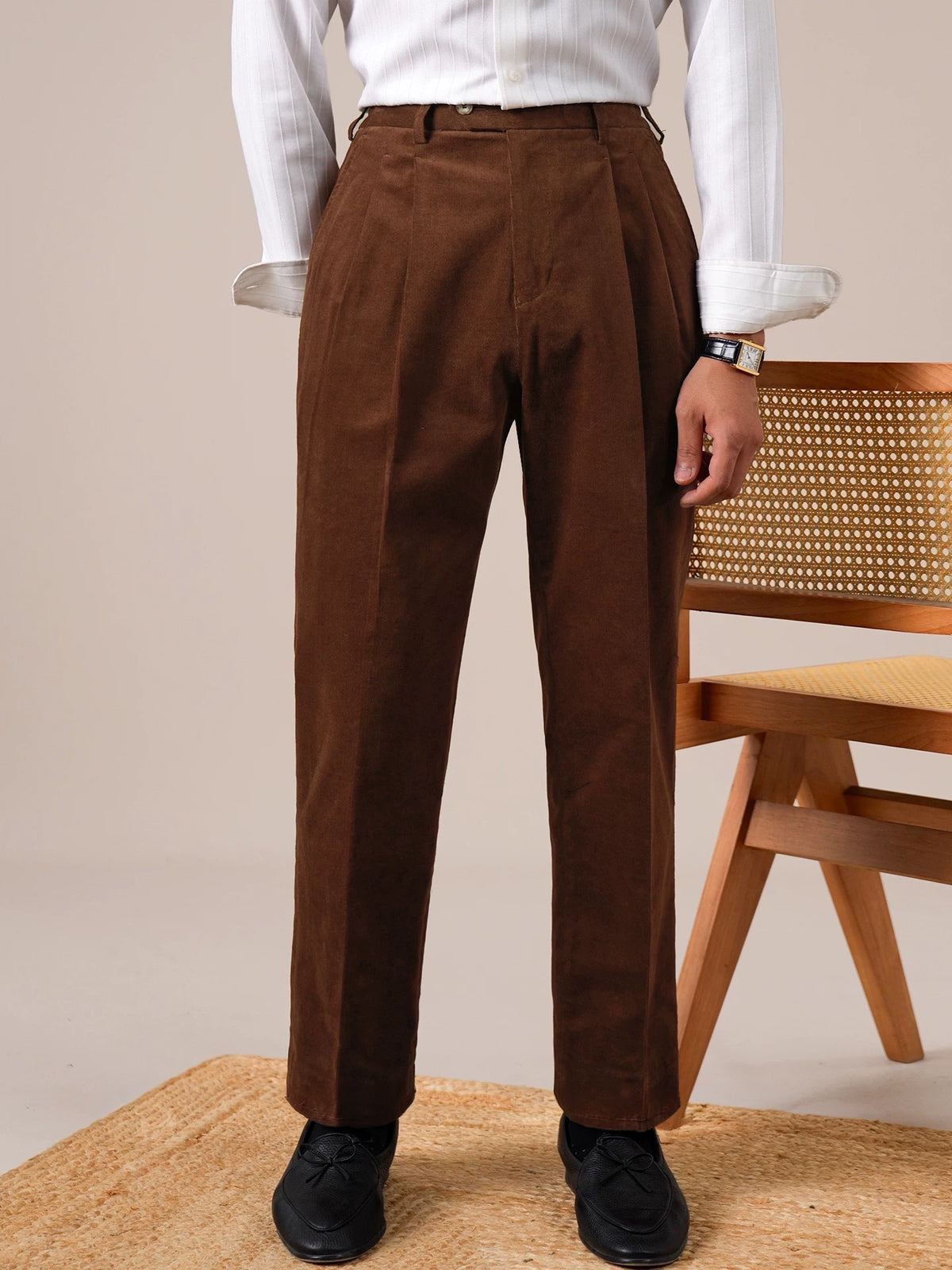 Cordhose „Verona“ für Herren mit doppelter Bundfalte