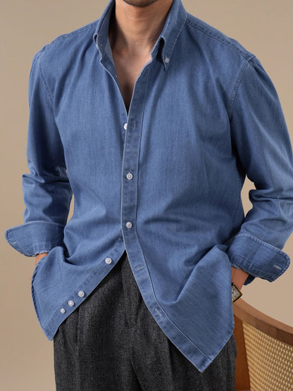 Brabion Pointed Collar Denim Shirt