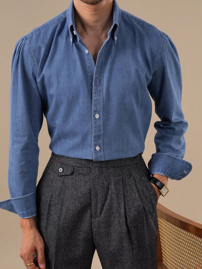 Brabion Pointed Collar Denim Shirt