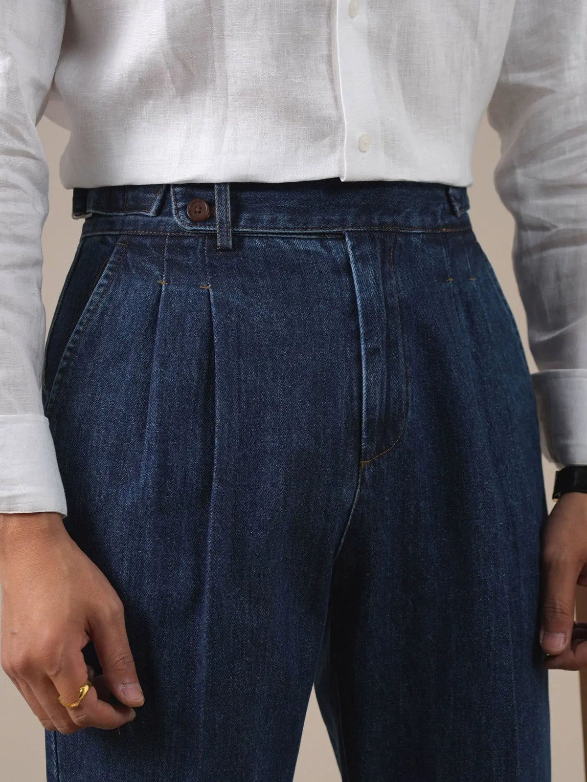 Men's Vintage High-Waist Straight-Leg Jeans - BRABION