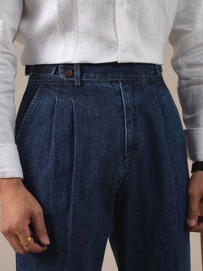 Men's Vintage High-Waist Straight-Leg Jeans - BRABION