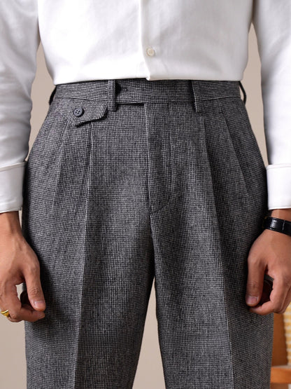 Genova High-Waisted Double-Pleat Worsted Wool Trousers