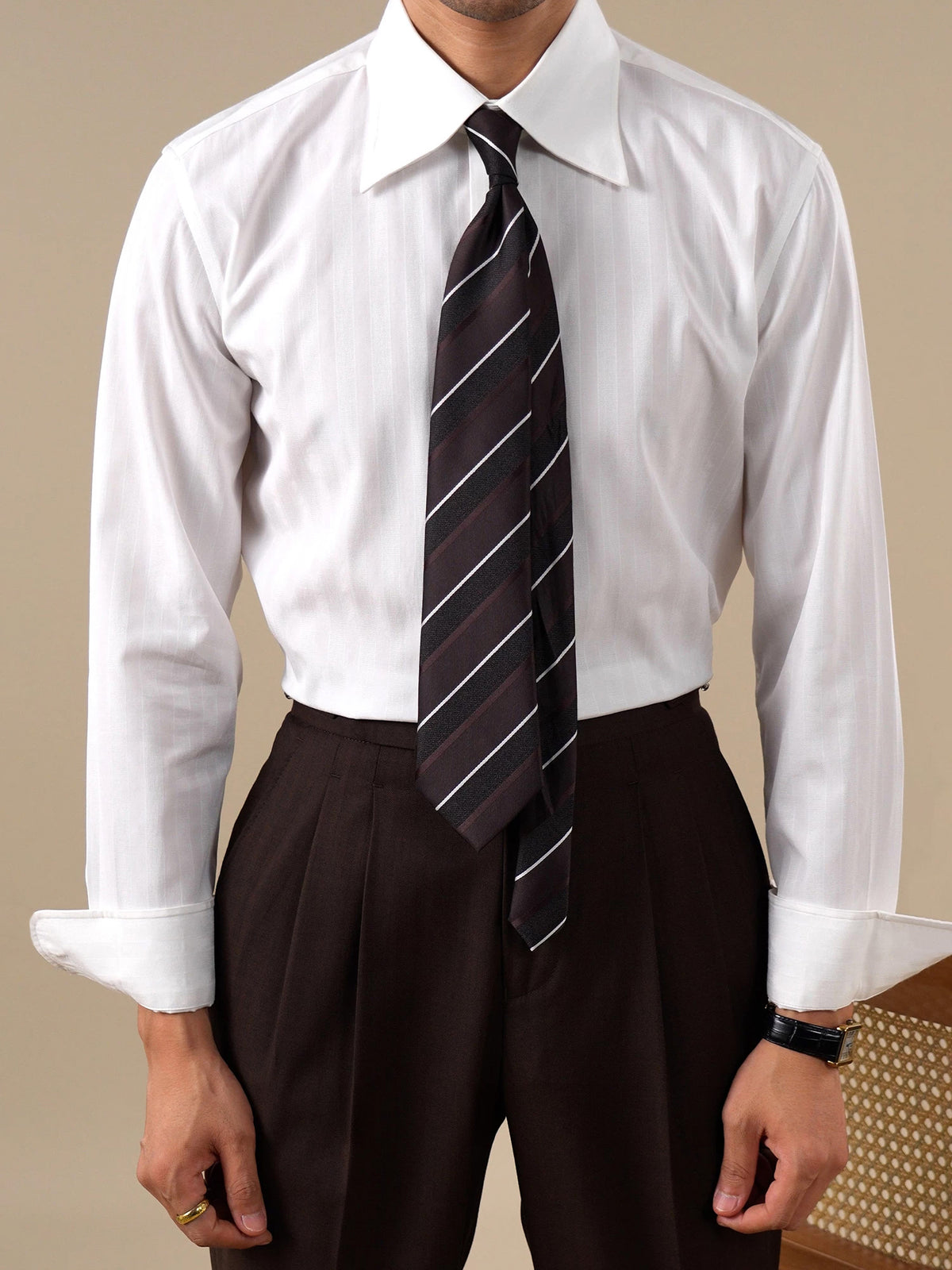 Brabion Large Pointed Collar Non-Iron Shirt