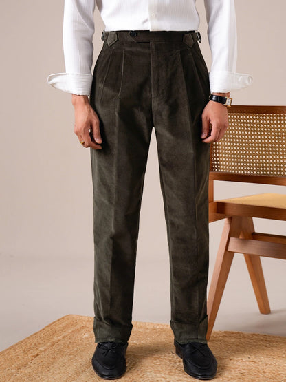 Men's Pleated Corduroy Pants