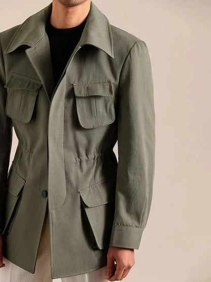 Men's Cotton Retro Hunting Jacket - BRABION
