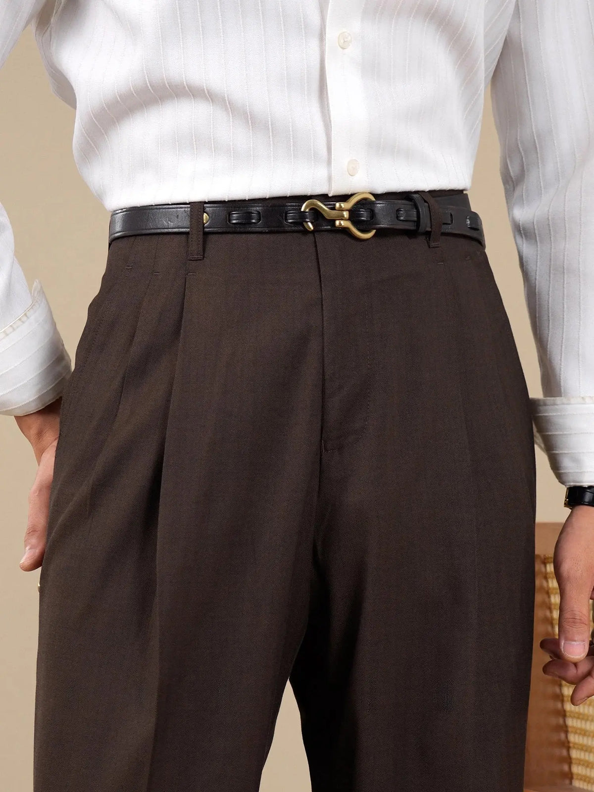 Men's High Waisted Pleated Hollywood Trousers BRABION