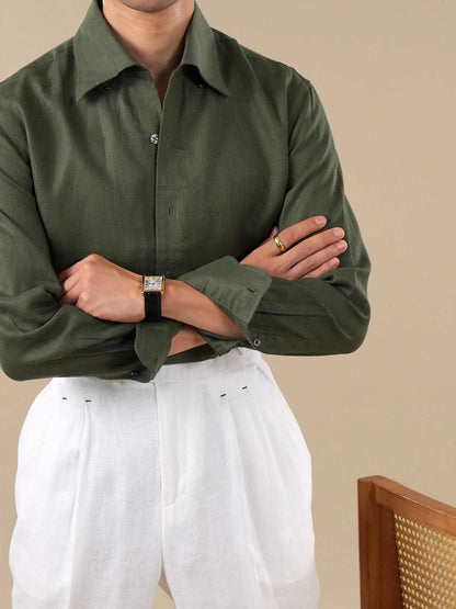 Men’s Summer Breathable Lightweight Linen Shirt BRABION