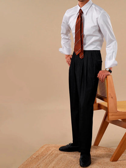 Men's Breathable Striped Long Sleeve Dress Shirt BRABION