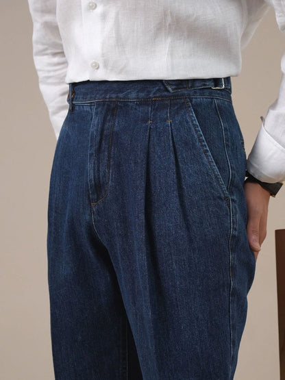 Men's Vintage High-Waist Straight-Leg Jeans - BRABION