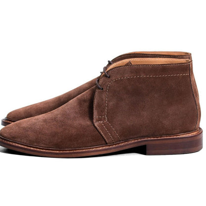 Men's Retro Round Toe Lace-Up Leather Boots