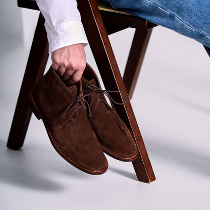 Men's Retro Round Toe Lace-Up Leather Boots