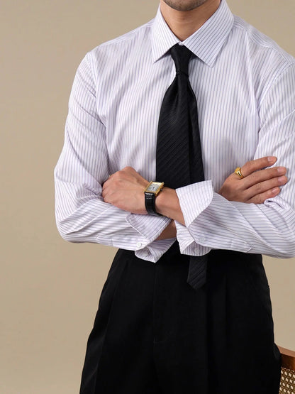 Milano Point Collar Striped Dress Shirt BRABION
