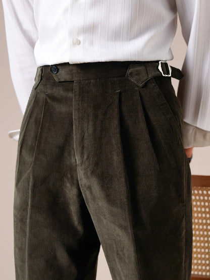 Men's Pleated Corduroy Pants