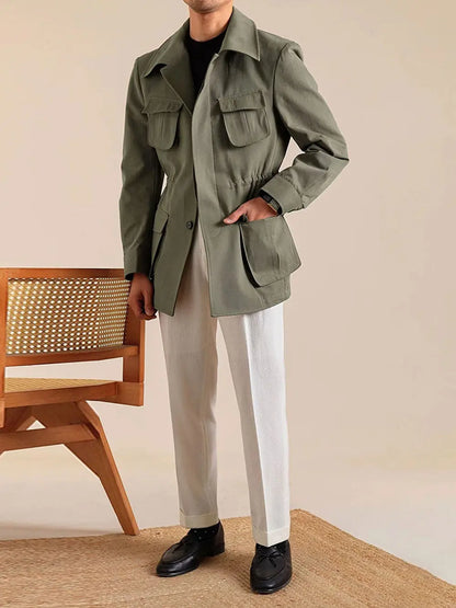 Men's Cotton Retro Hunting Jacket - BRABION