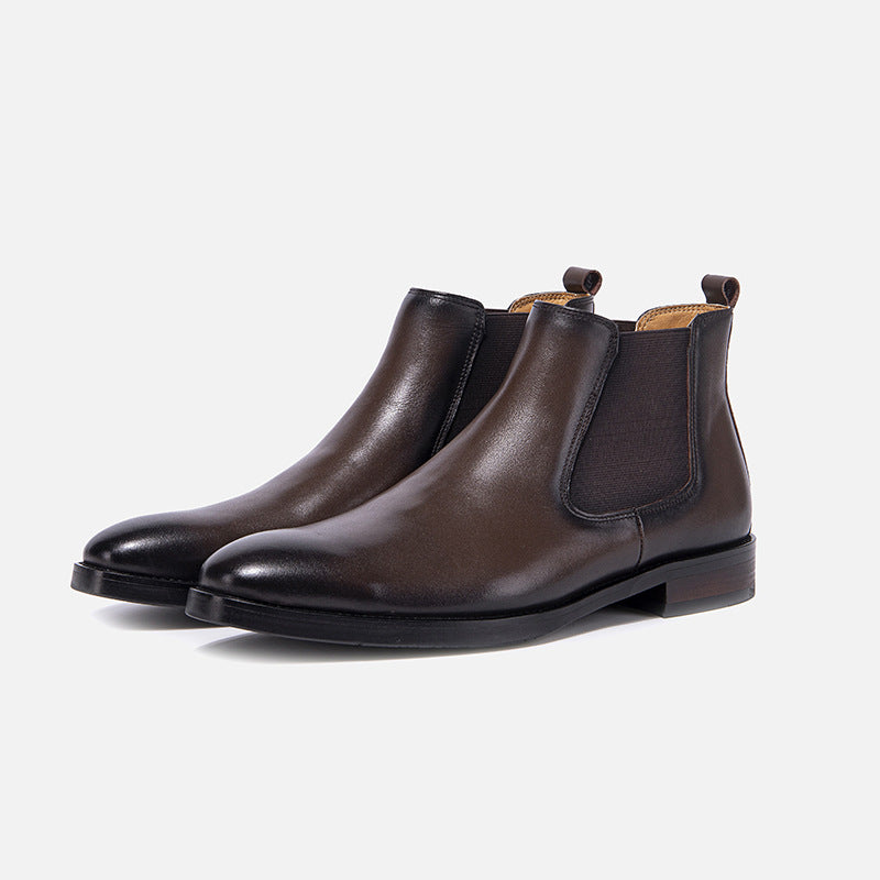 Men's Vintage Pointed-Toe Genuine Leather Chelsea Boots
