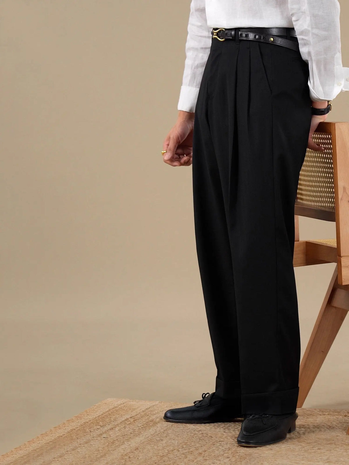 Men's High Waisted Pleated Hollywood Trousers BRABION