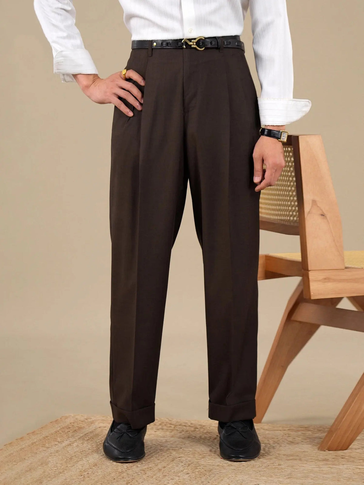 Men's High Waisted Pleated Hollywood Trousers BRABION