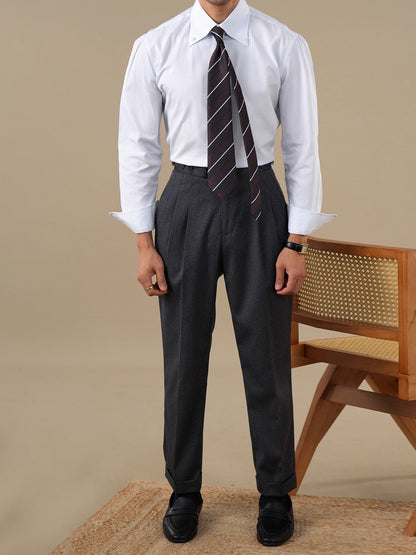 Brabion Blue Stripe Pointed Collar Non-Iron Shirt