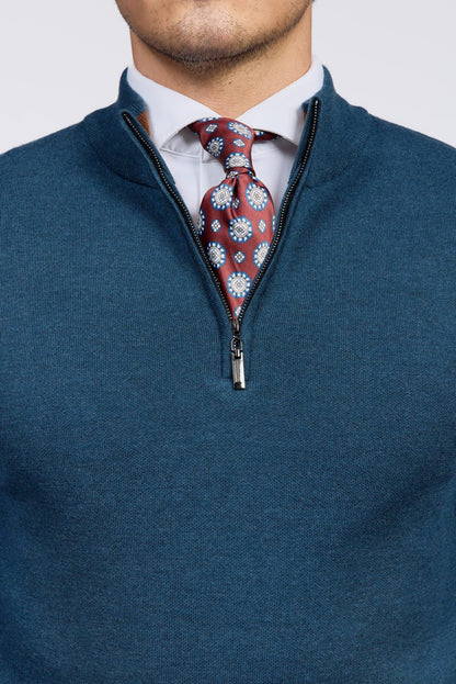 Como Herren-Pullover mit Viertelreißverschluss