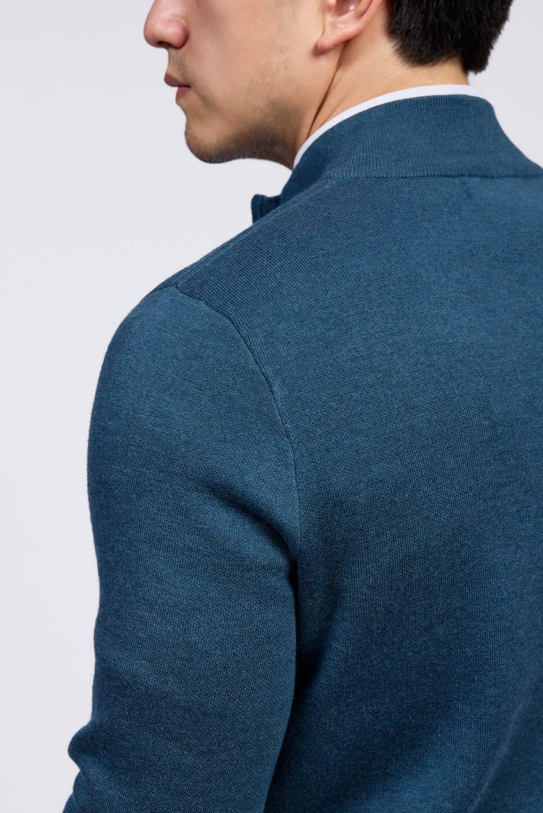 Como Herren-Pullover mit Viertelreißverschluss