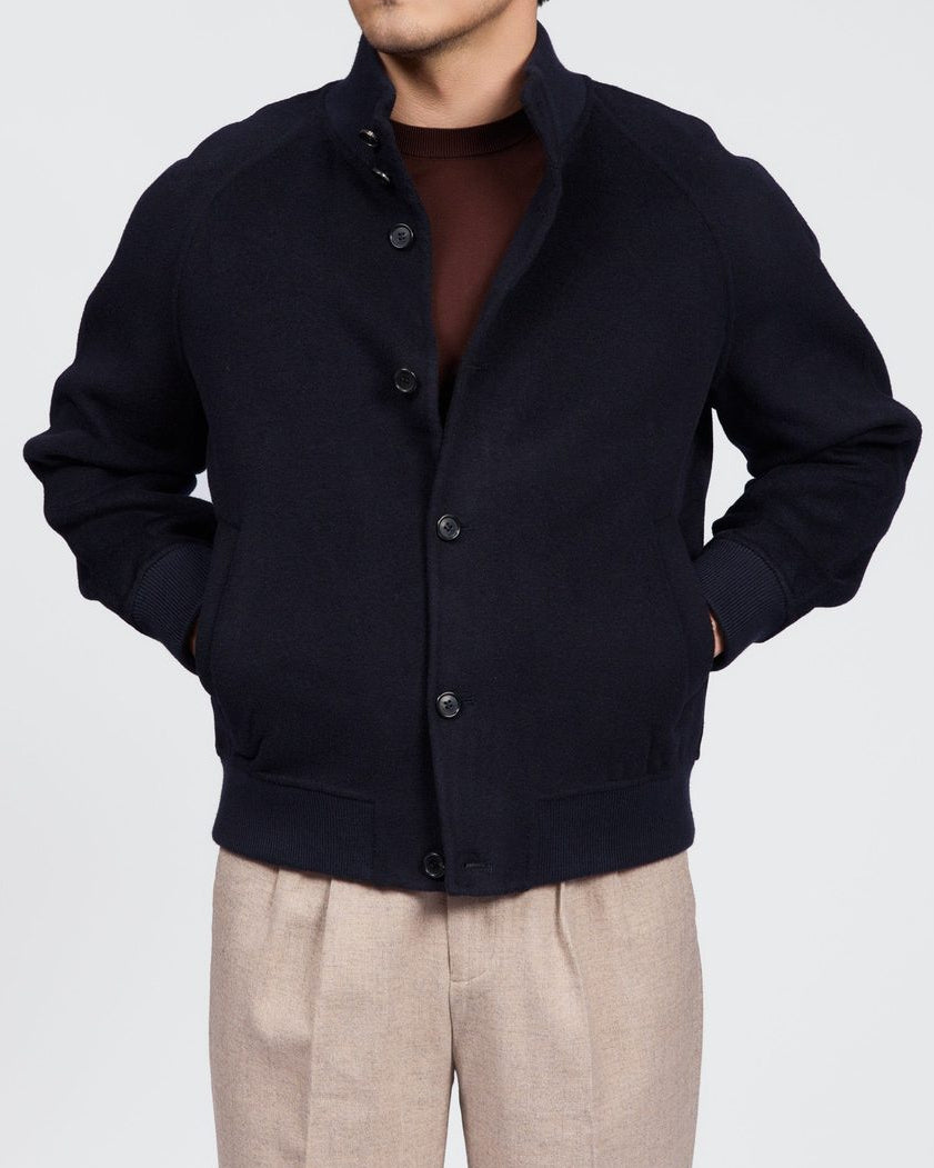 Men's Merino Wool and Cashmere Bomber Jacket