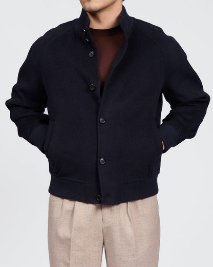 Men's Merino Wool and Cashmere Bomber Jacket