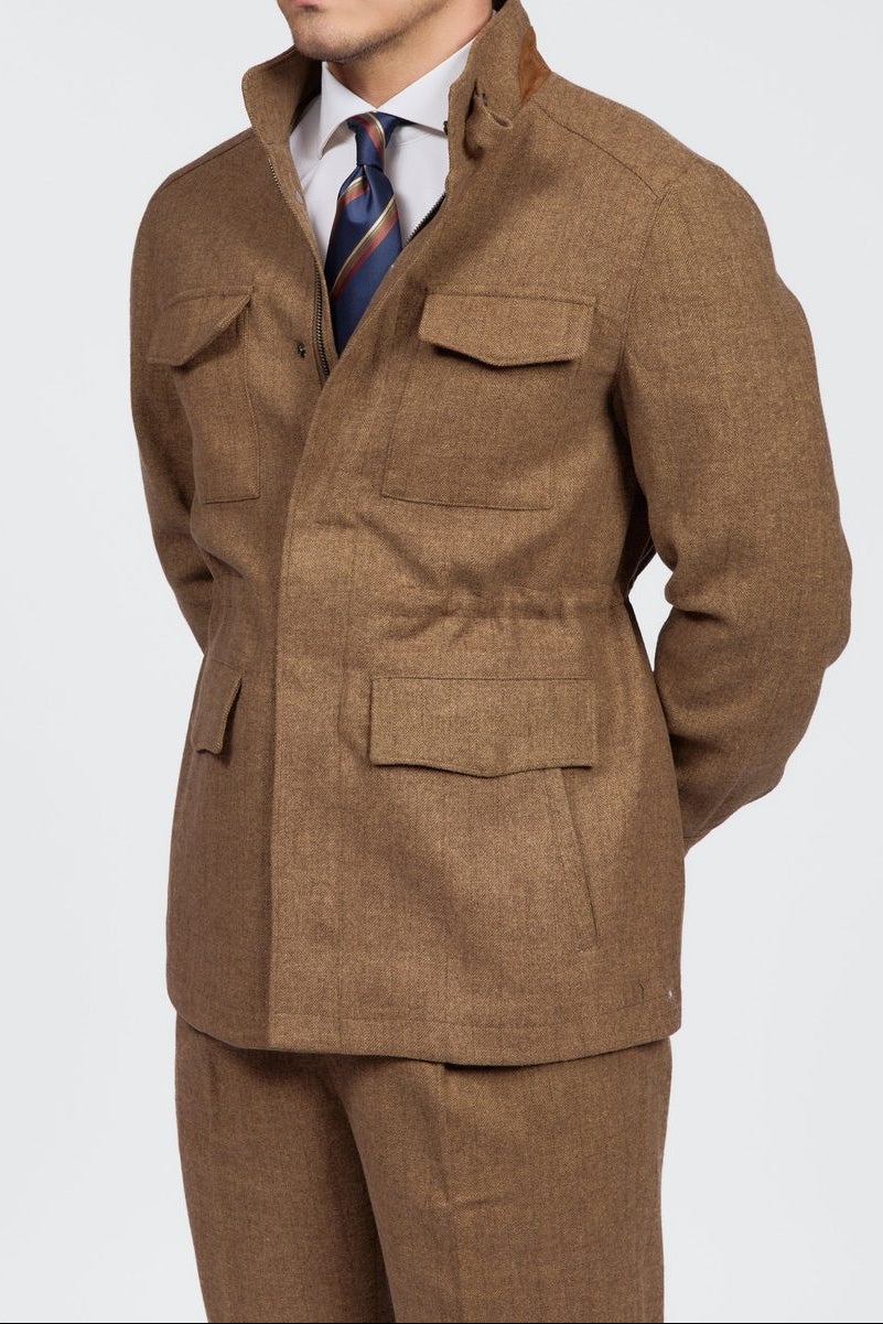 Men's Herringbone Stand Collar Jacket