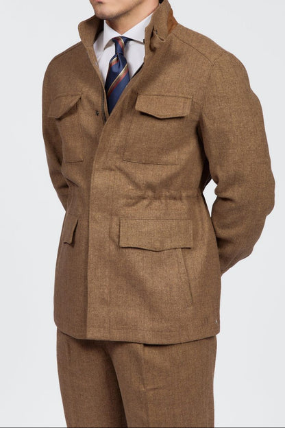 Men's Herringbone Stand Collar Jacket