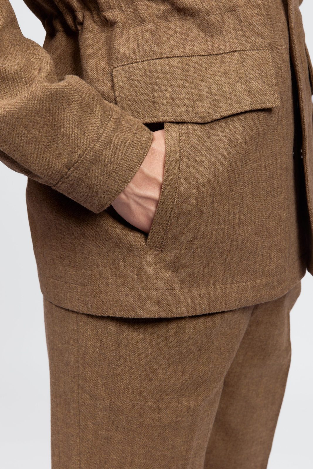 Men's Herringbone Stand Collar Jacket